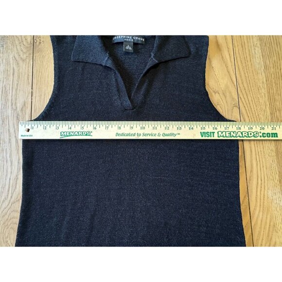 Josephine Chaus Black Sleeveless Lightweight Polyester Blend Sweater‎ Size Large - Picture 4 of 8